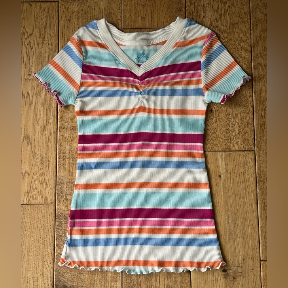Thereabouts Striped Ribbed Short Sleeve Shirt size XS 6/6X